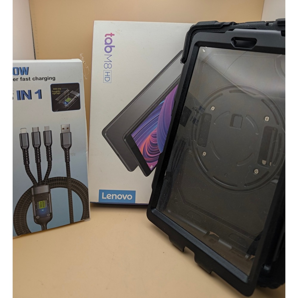 Lenovo Tab M8 HD 8in 32GB Iron Grey Android Tablet TB-8505F with Case & Cable